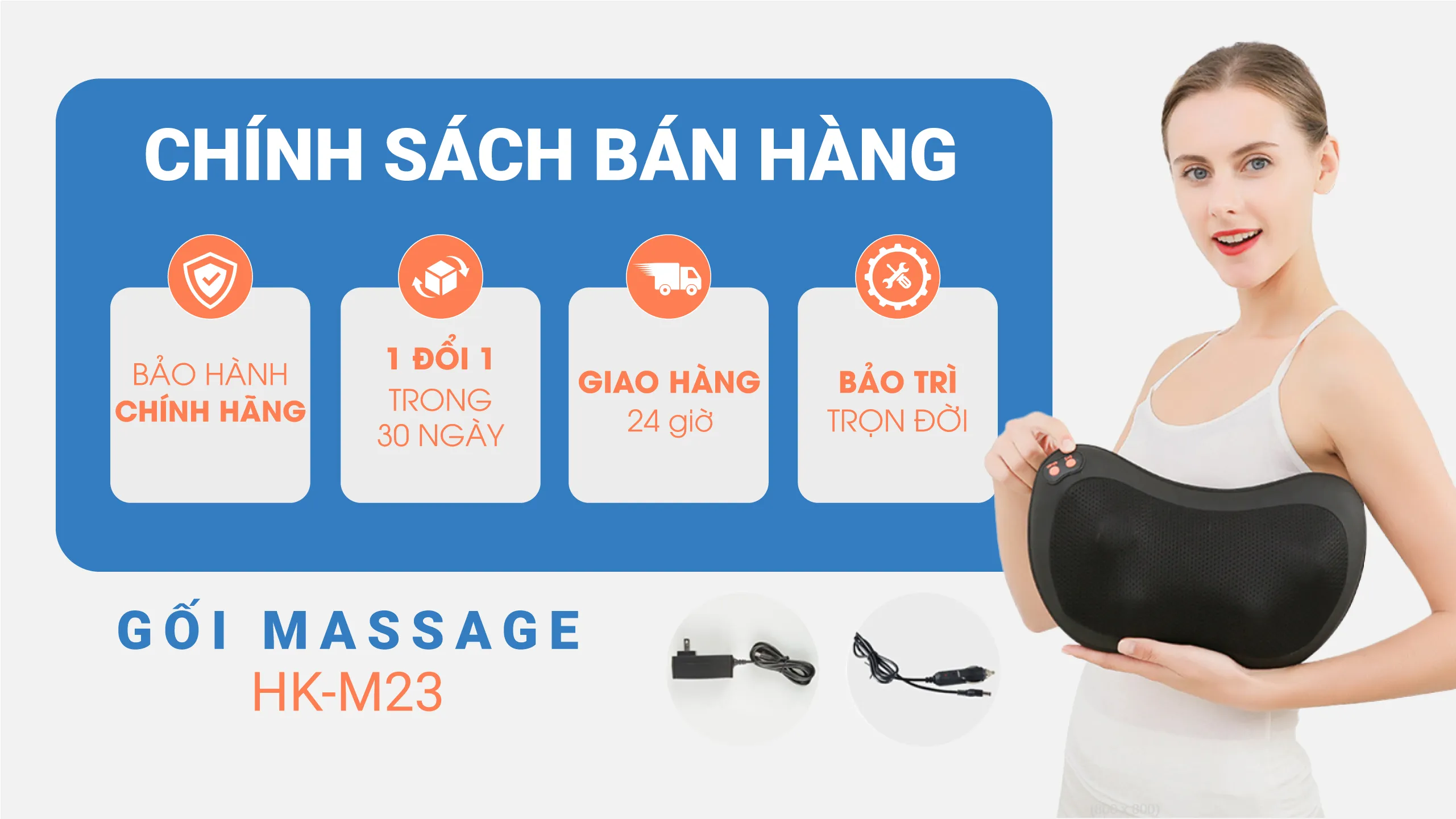 Gối massage thư giãn HAKAWA HK-M23 27 Gối Hakawa HK-M23 bảo hành chính hãng có lợi cho khách hàng