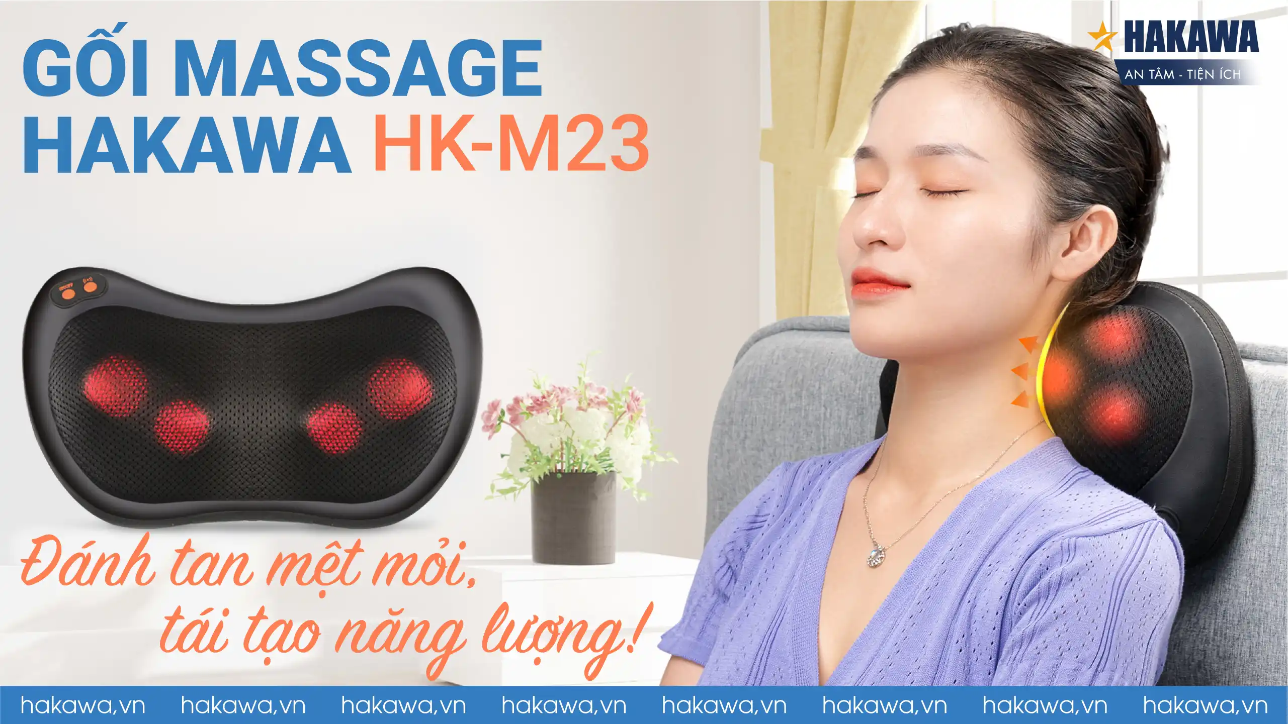 Gối massage thư giãn HAKAWA HK-M23 16 Gối massage Hakawa HK-M23