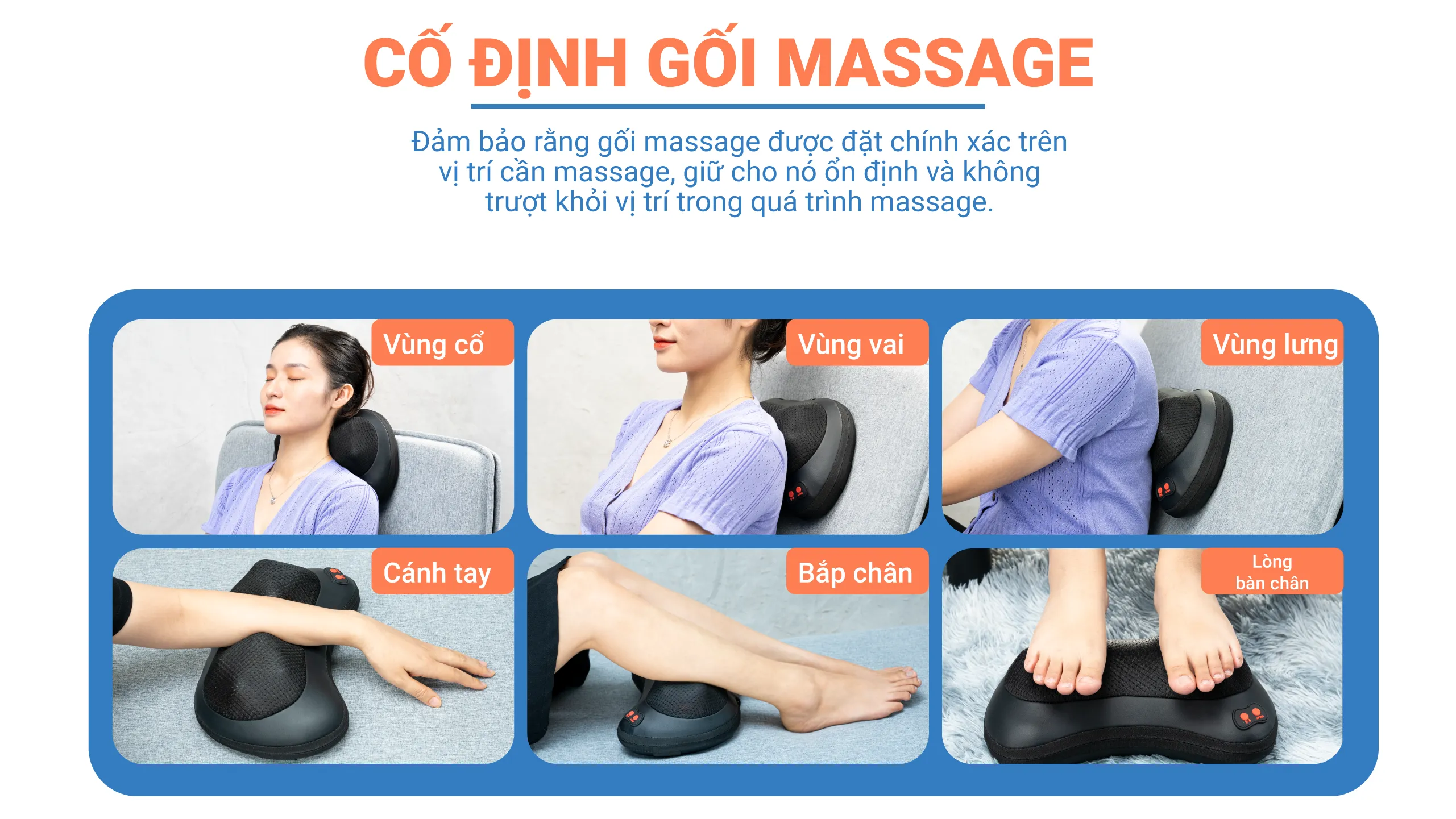 Gối massage thư giãn HAKAWA HK-M23 28 Lưu ý cố định gối khi massage