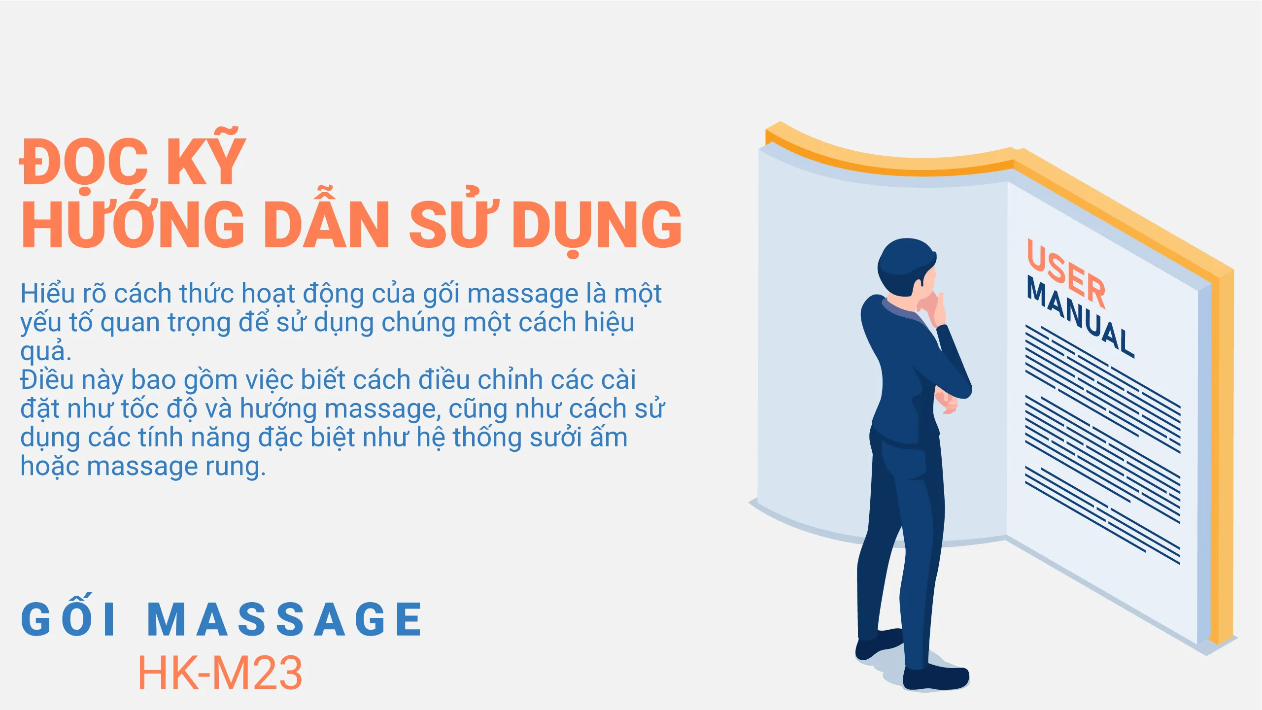 Gối massage thư giãn HAKAWA HK-M23 29 Lưu ý đọc kỹ hướng dẫn trước khi sử dụng