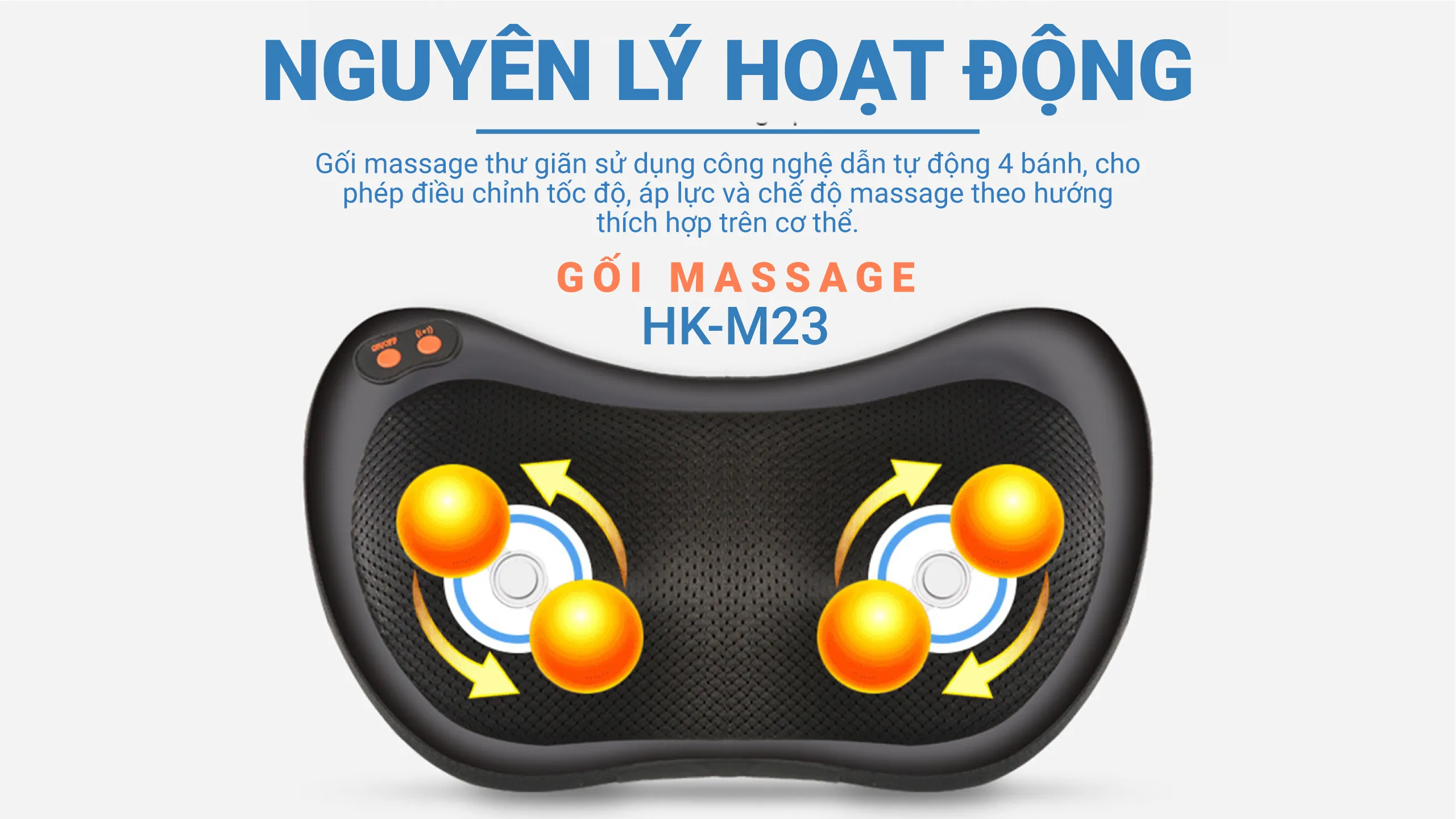 Gối massage thư giãn HAKAWA HK-M23 18 Nguyên lý hoạt động gối massage Hakawa HK-M23