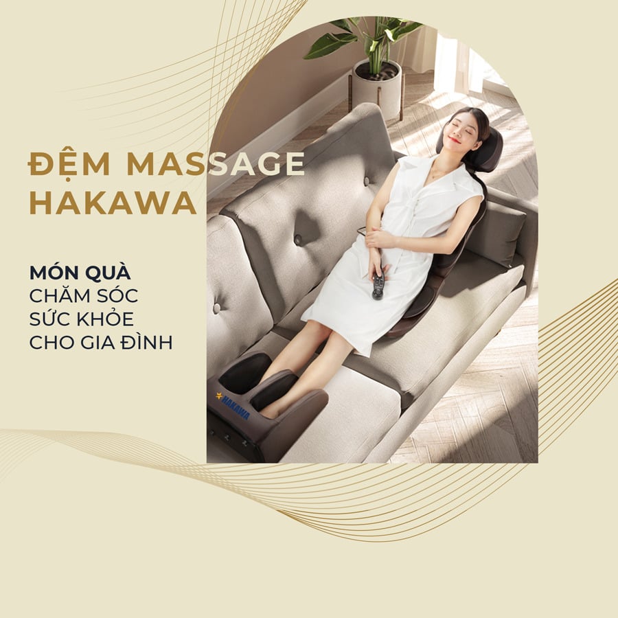 Đệm massage Hakawa nón quà giúp chăm sóc sức khoẻ cho gia đình