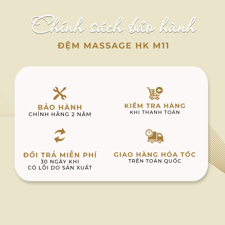 Chính sách bảo hành đệm massage HK-M11