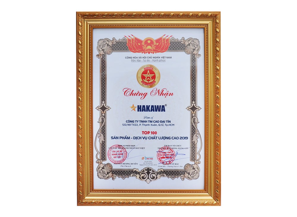 Chứng nhận top 100