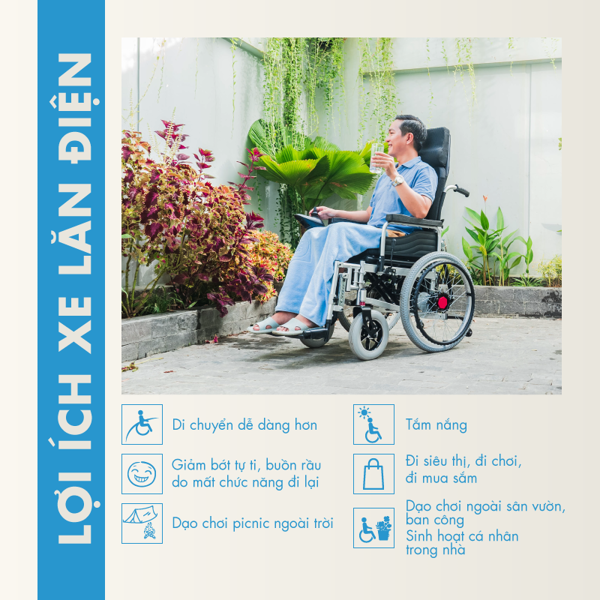 Xe lăn XD-23 sử dụng được cho nhiều mục đích di chuyển khác nhau