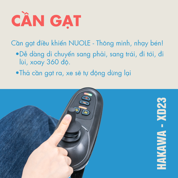 Cần gạt điều khiển xe thông minh nhạy bén di chuyên mọi hướng, thậm chí xoay 360 độ, tích hợp cơ chế thả gạt xe tự động dừng lại vô cùng an toàn và tiện lợi