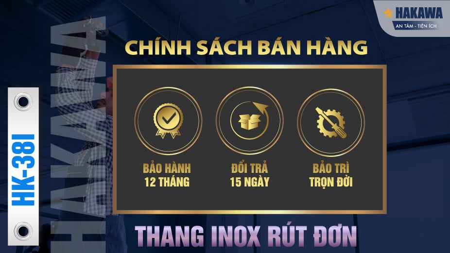 Chính sách bán thang inox rút đơn Hakawa HK-38I