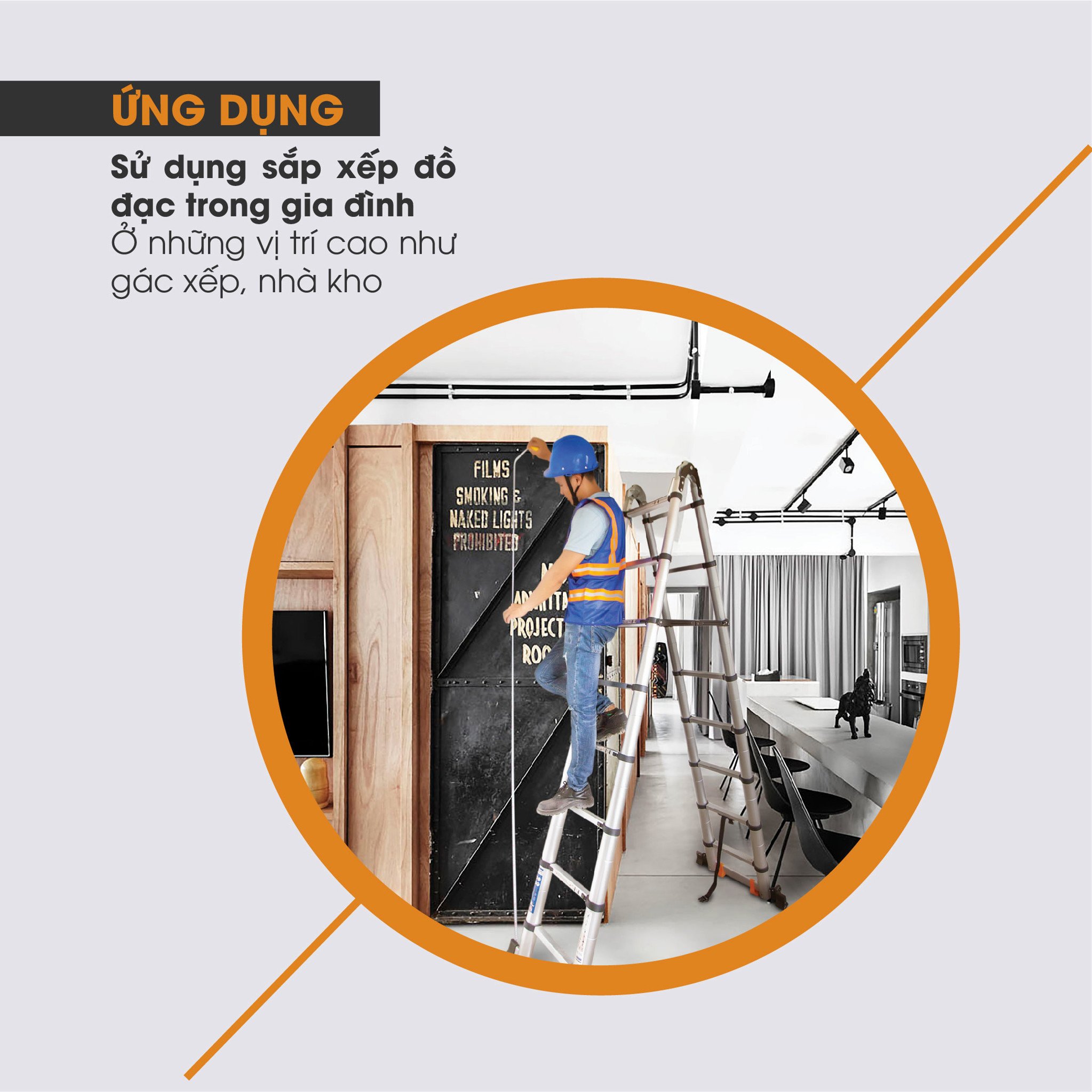 Thang nhôm chữ A HK-256 có thể ứng dụng trong nhiều mục đích sử dụng khác nhau