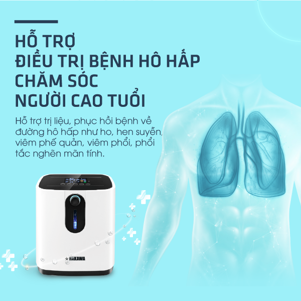Máy tạo oxy của Hakawa giúp hỗ trợ điều trị bệnh nhân hô hấp và chăm sóc sức khoẻ người cao tuổi