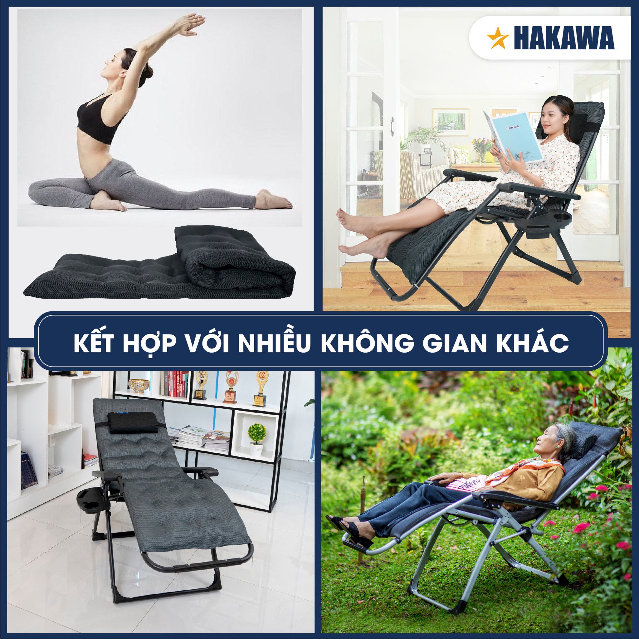 Đệm lót ghế Hakawa nhỏ gọn, êm ái có thể ứng dụng rộng rãi với nhiều không gian khác nhau