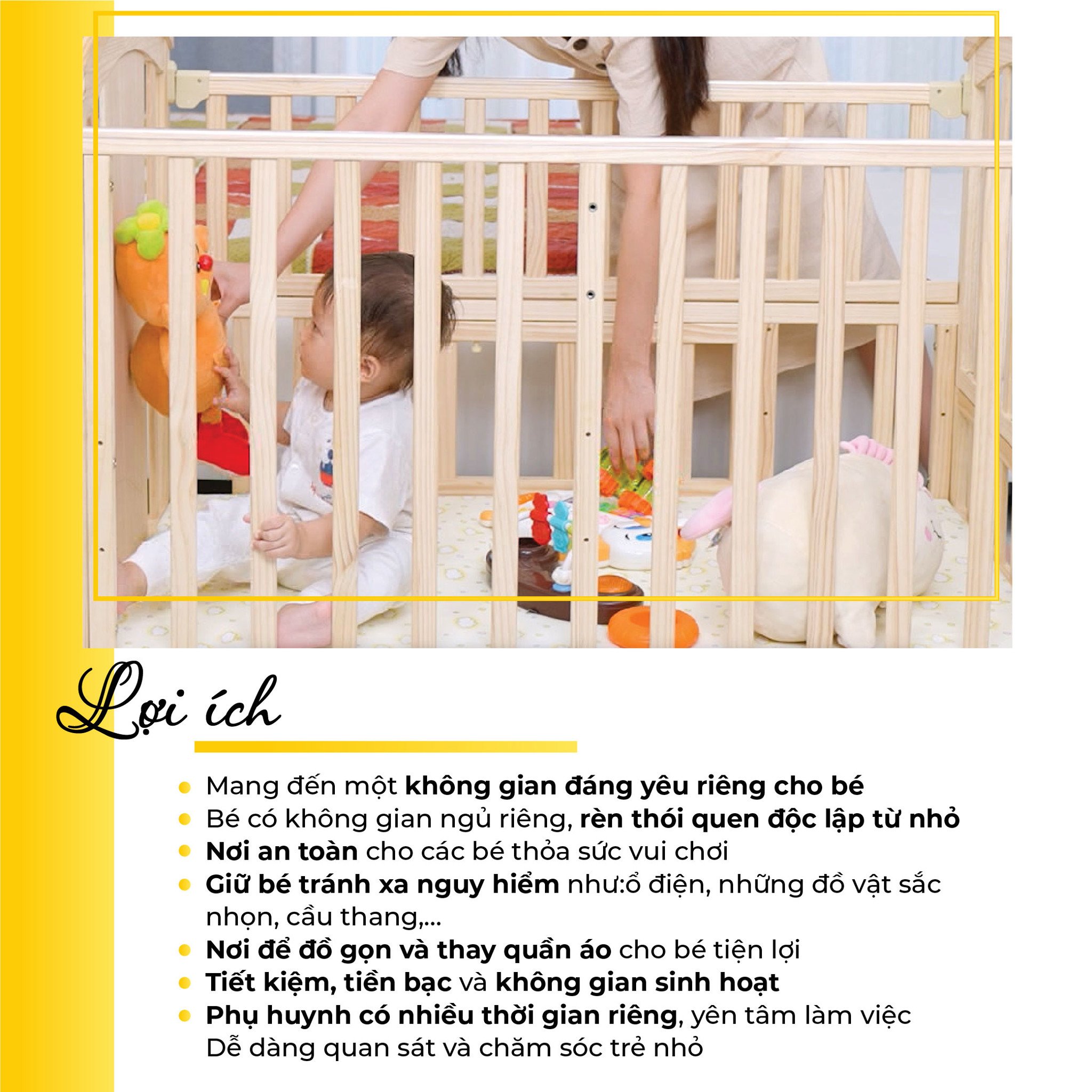 Nôi Cũi Hoàng Gia mang lại nhiều lợi ích cho cả bé và ba mẹ