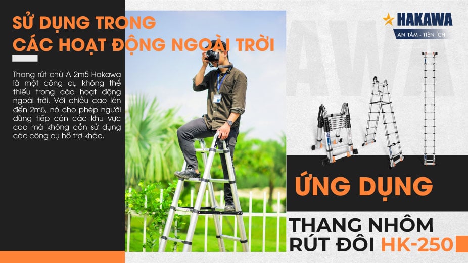 Thang nhôm sử dụng trong các công việc ngoài trời