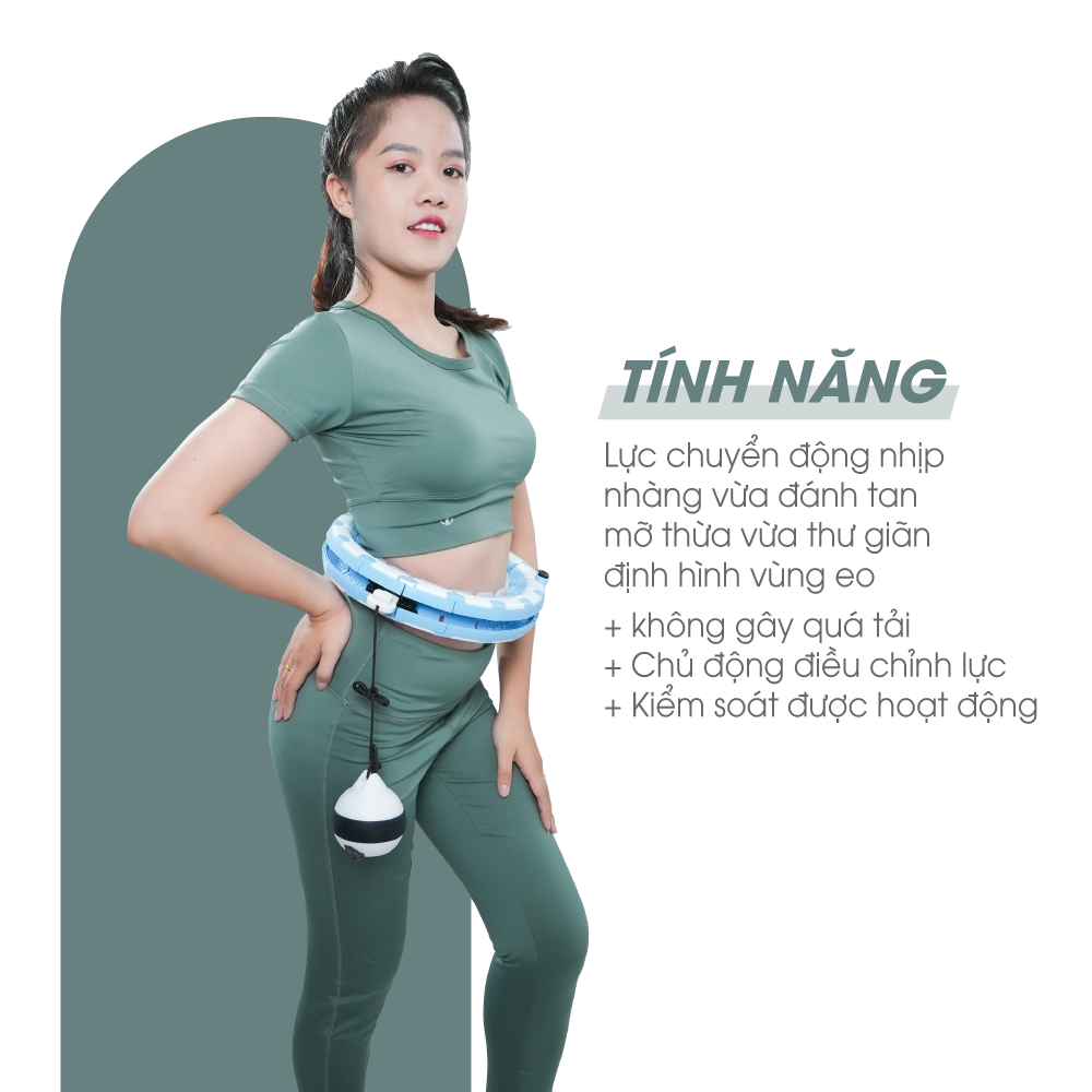 Vòng eo Hula Hoop Hakawa chuyển động nhịp nhàng vừa đánh tan mỡ bụng vừa thư giãn định hình vòng eo.