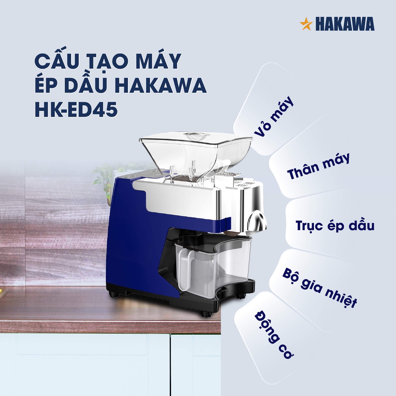 Máy ép dầu hakawa hk-ed45