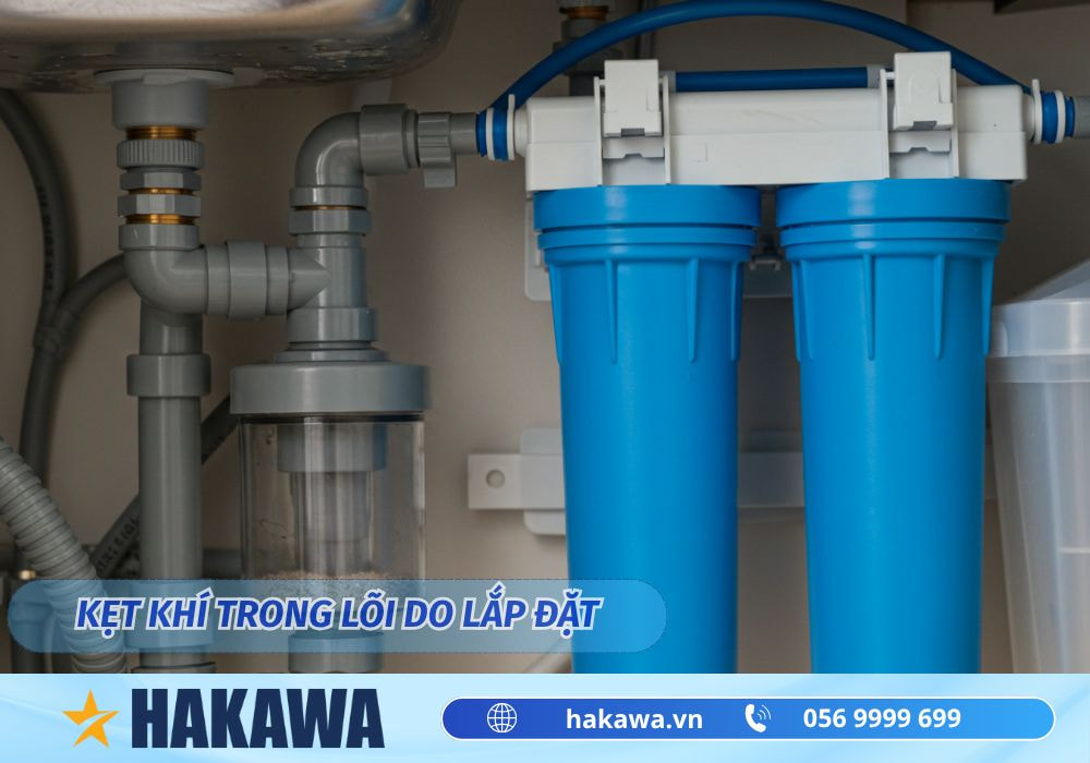 Kẹt khí trong lõi lọc do lắp đặt