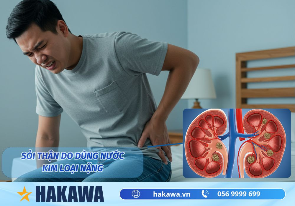 Sỏi thận do dùng nước cứng chứa kim loại nặng