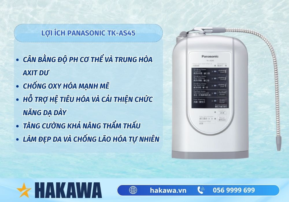 Lợi ích của máy lọc nước ion kiềm Panasonic TK AS45
