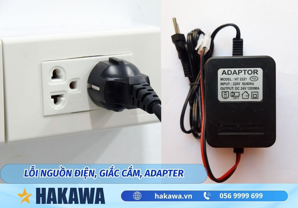 lỗi nguồn điện giắc cắm adapter
