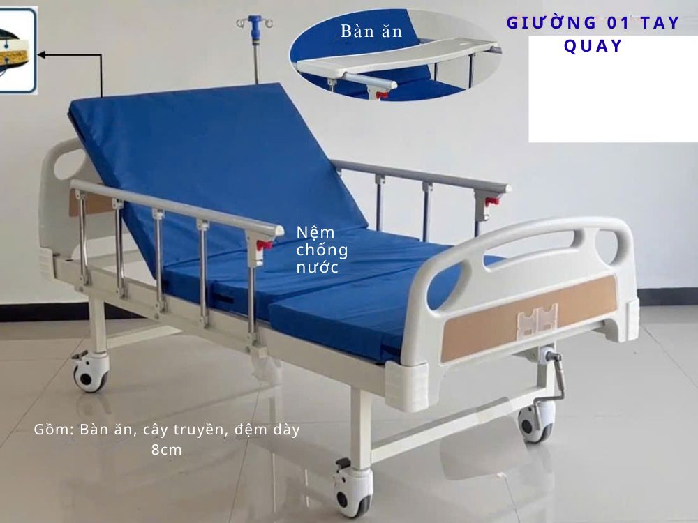 Giường 01 tay quay