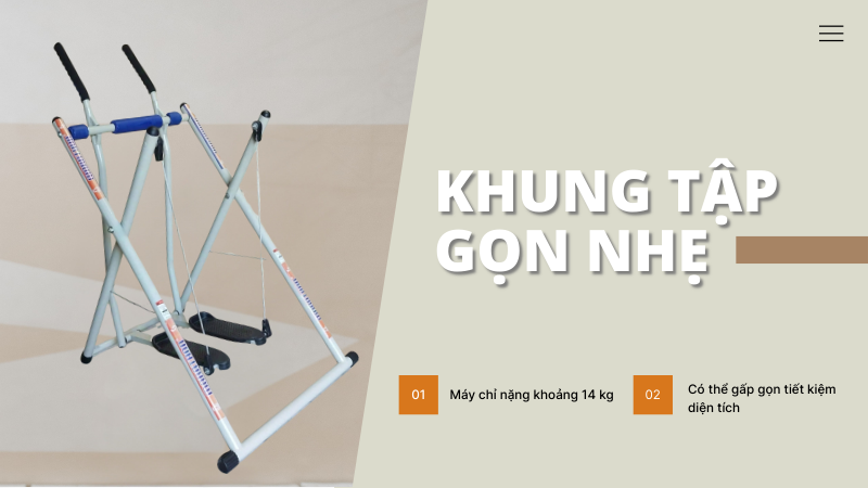 Khung tập với ưu điểm gọn nhẹ, có thể dễ dàng gấp gọn