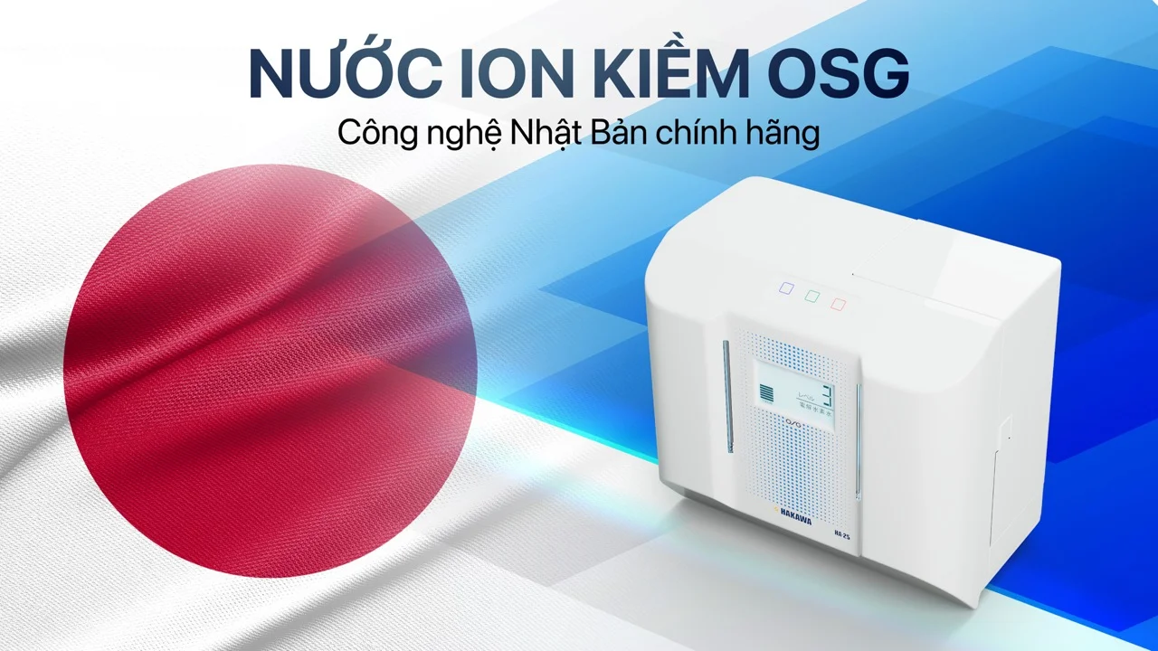 Nước ion kiềm OSG là thương hiệu lâu đời của Nhật Bản
